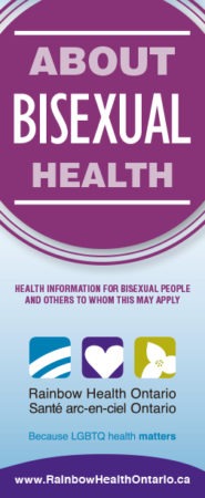 brochure front cover with text "about bisexual health"