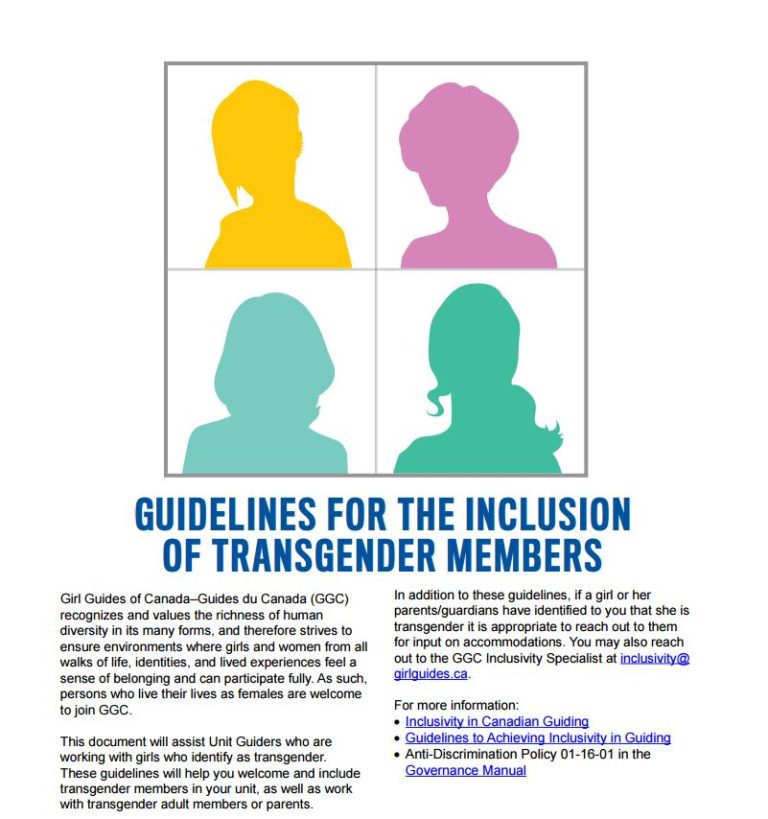 Girl Guides Canada: Guidelines for the Inclusion of Transgender members ...