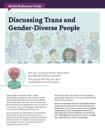 Media Reference Guide: Discussing Trans and Gender-Diverse People