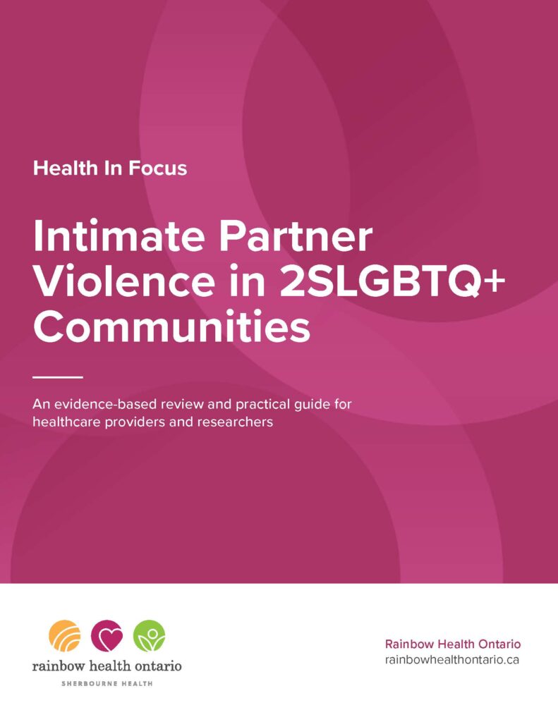Rainbow Health Ontario | Health in Focus: Intimate Partner Violence in 2SLGBTQ+ Communities